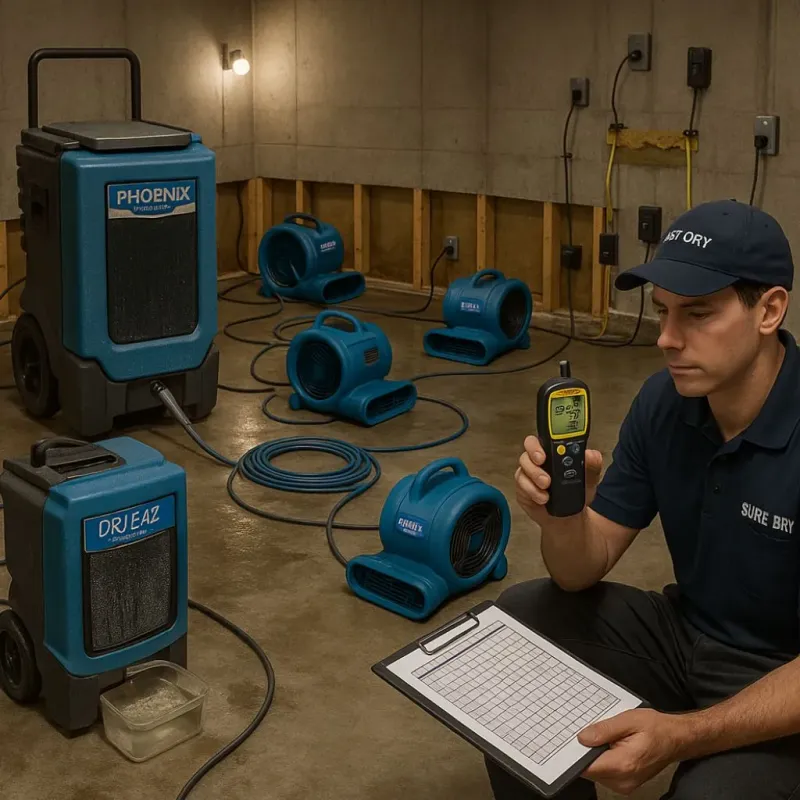Structural Drying and Dehumidification process in Raubsville, PA